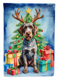 German Wirehaired Pointer Christmas Reindeer Garden Flag Mailbox Decorative Yard Banner Outside Patio Artwork for Flower Beds, Garden Size, Multicolor