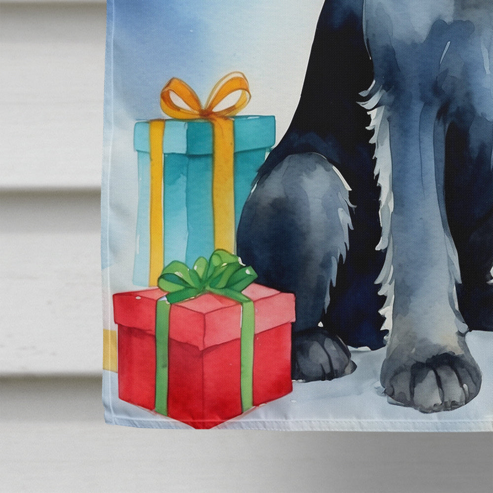Giant Schnauzer Pointer Christmas Reindeer House Flag 28x40 Porch Sleeve Pole Decorative Outside Yard Banner Artwork Wall Hanging, Polyester