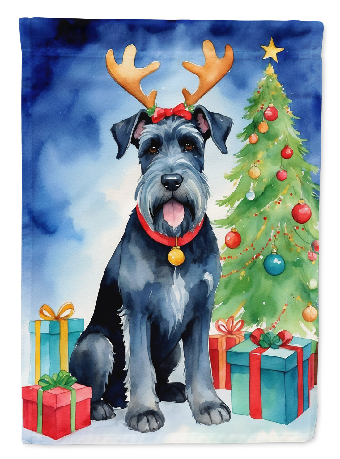 Giant Schnauzer Pointer Christmas Reindeer Garden Flag Mailbox Decorative Yard Banner Outside Patio Artwork for Flower Beds, Garden Size, Multicolor