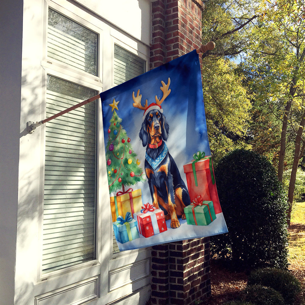 Gordon Setter Christmas Reindeer House Flag 28x40 Porch Sleeve Pole Decorative Outside Yard Banner Artwork Wall Hanging, Polyester