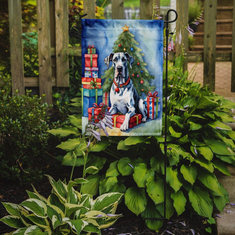 Harlequin Great Dane Christmas Reindeer Garden Flag Mailbox Decorative Yard Banner Outside Patio Artwork for Flower Beds, Garden Size, Multicolor