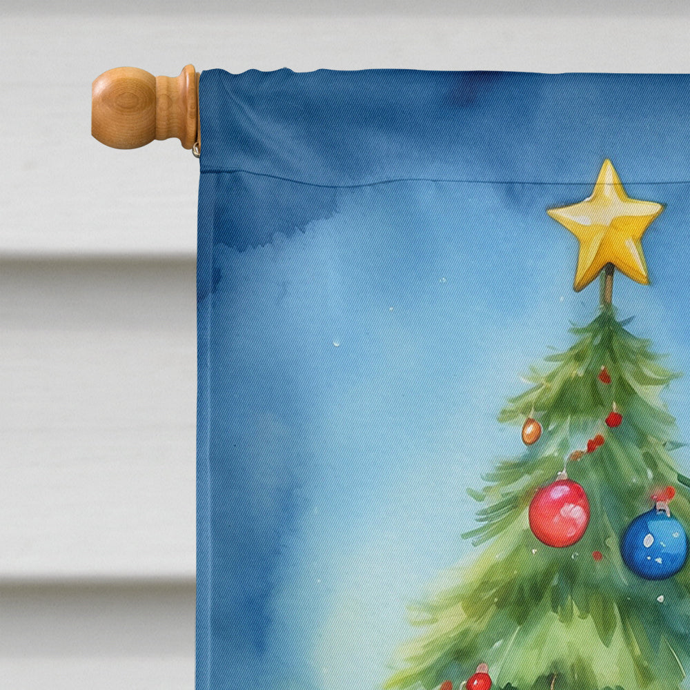 Great Dane Christmas Reindeer House Flag 28x40 Porch Sleeve Pole Decorative Outside Yard Banner Artwork Wall Hanging, Polyester