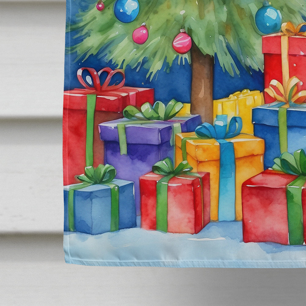 Great Dane Christmas Reindeer House Flag 28x40 Porch Sleeve Pole Decorative Outside Yard Banner Artwork Wall Hanging, Polyester