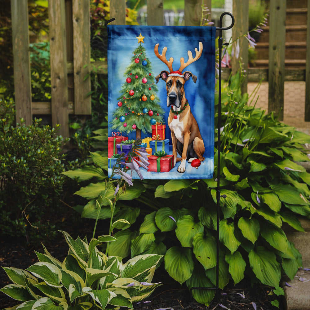 Great Dane Christmas Reindeer Garden Flag Mailbox Decorative Yard Banner Outside Patio Artwork for Flower Beds, Garden Size, Multicolor