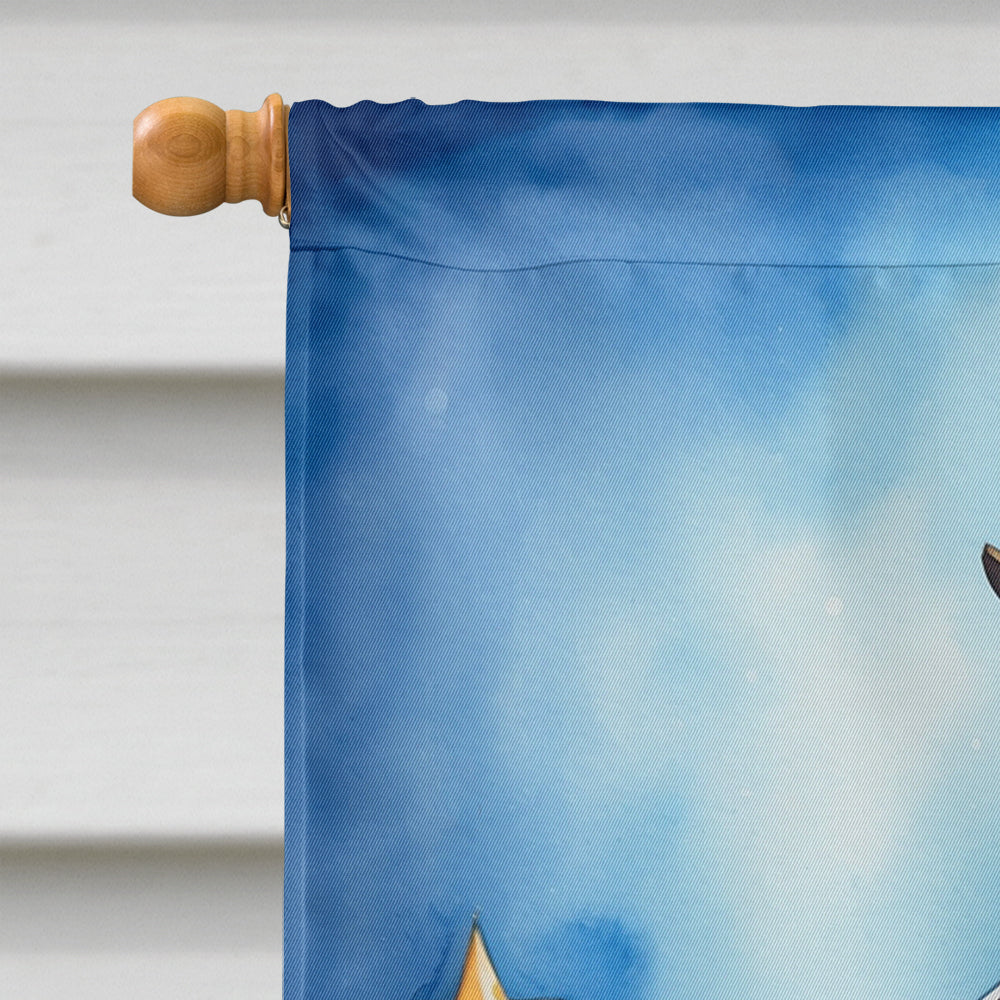 Greyhound Christmas Reindeer House Flag 28x40 Porch Sleeve Pole Decorative Outside Yard Banner Artwork Wall Hanging, Polyester