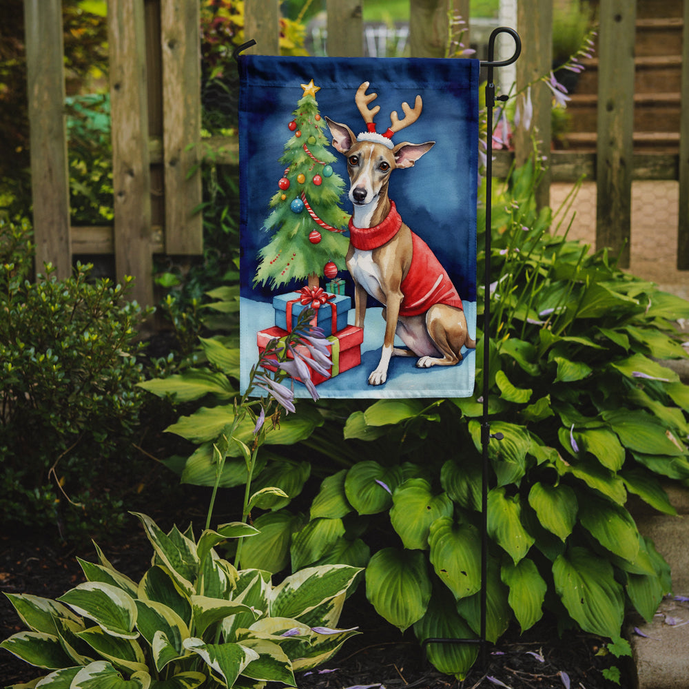 Italian Greyhound Christmas Reindeer Garden Flag Mailbox Decorative Yard Banner Outside Patio Artwork for Flower Beds, Garden Size, Multicolor