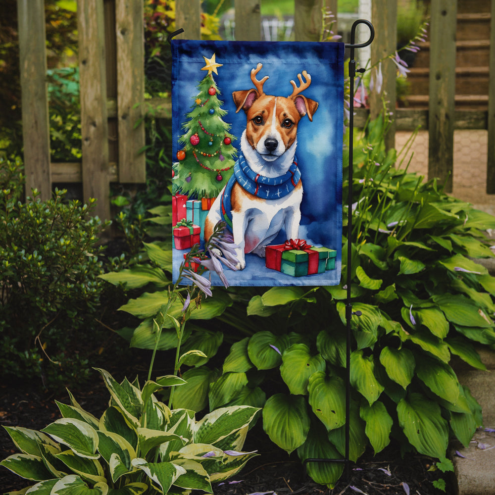 Jack Russell Terrier Christmas Reindeer Garden Flag Mailbox Decorative Yard Banner Outside Patio Artwork for Flower Beds, Garden Size, Multicolor