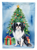 Japanese Chin Christmas Reindeer House Flag 28x40 Porch Sleeve Pole Decorative Outside Yard Banner Artwork Wall Hanging, Polyester