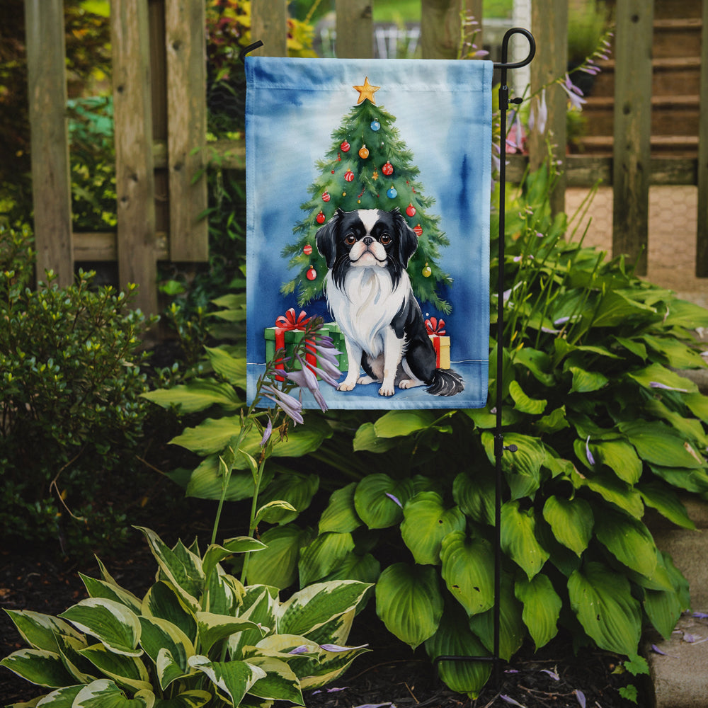 Japanese Chin Christmas Reindeer Garden Flag Mailbox Decorative Yard Banner Outside Patio Artwork for Flower Beds, Garden Size, Multicolor