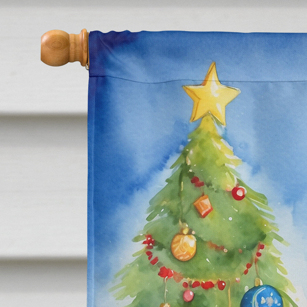 Kerry Blue Terrier Christmas Reindeer House Flag 28x40 Porch Sleeve Pole Decorative Outside Yard Banner Artwork Wall Hanging, Polyester
