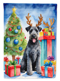Kerry Blue Terrier Christmas Reindeer Garden Flag Mailbox Decorative Yard Banner Outside Patio Artwork for Flower Beds, Garden Size, Multicolor