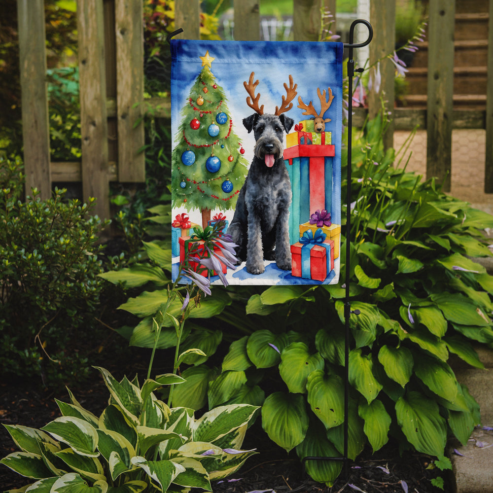 Kerry Blue Terrier Christmas Reindeer Garden Flag Mailbox Decorative Yard Banner Outside Patio Artwork for Flower Beds, Garden Size, Multicolor