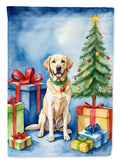 Yellow Labrador Retriever Christmas Reindeer House Flag 28x40 Porch Sleeve Pole Decorative Outside Yard Banner Artwork Wall Hanging, Polyester