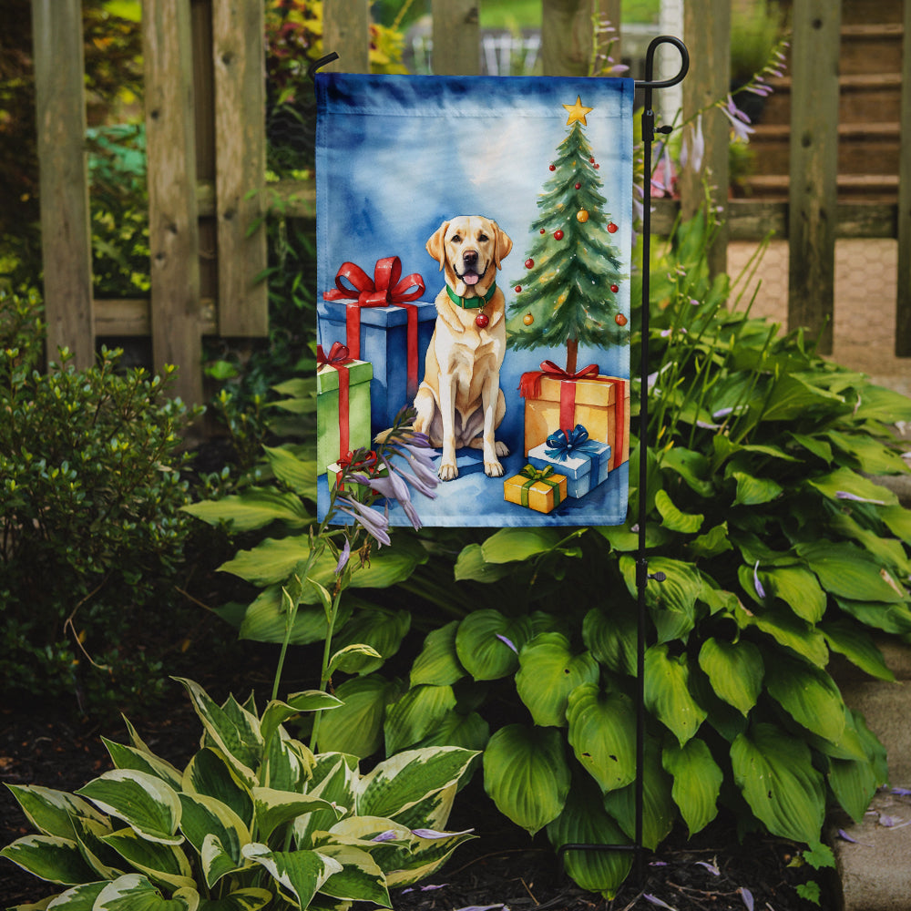 Yellow Labrador Retriever Christmas Reindeer Garden Flag Mailbox Decorative Yard Banner Outside Patio Artwork for Flower Beds, Garden Size, Multicolor