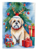 Lhasa Apso Christmas Reindeer Garden Flag Mailbox Decorative Yard Banner Outside Patio Artwork for Flower Beds, Garden Size, Multicolor