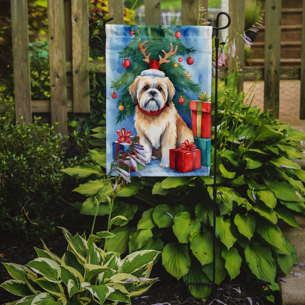 Lhasa Apso Christmas Reindeer Garden Flag Mailbox Decorative Yard Banner Outside Patio Artwork for Flower Beds, Garden Size, Multicolor