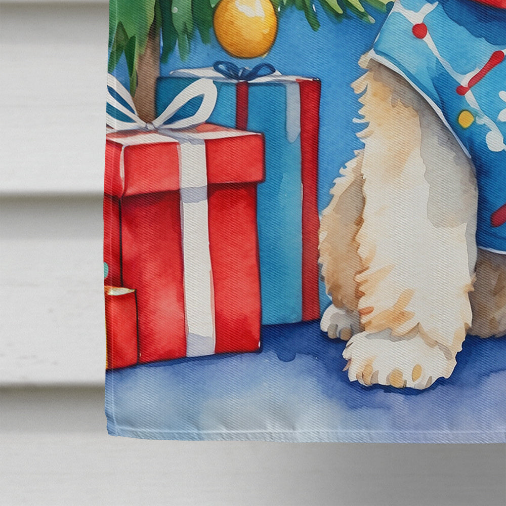 Maltipoo Christmas Reindeer House Flag 28x40 Porch Sleeve Pole Decorative Outside Yard Banner Artwork Wall Hanging, Polyester