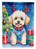Maltipoo Christmas Reindeer Garden Flag Mailbox Decorative Yard Banner Outside Patio Artwork for Flower Beds, Garden Size, Multicolor