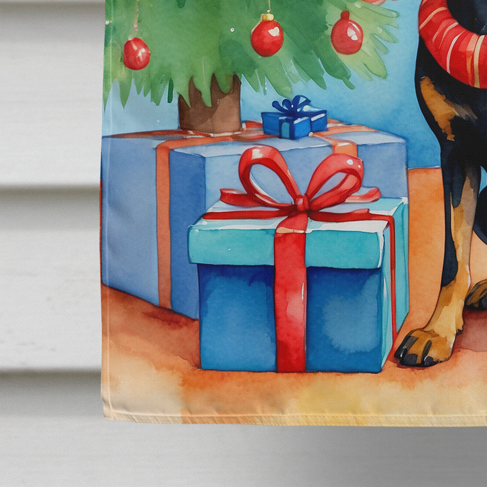 Manchester Terrier Christmas Reindeer House Flag 28x40 Porch Sleeve Pole Decorative Outside Yard Banner Artwork Wall Hanging, Polyester