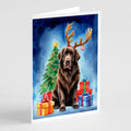 Chocolate Christmas Reindeer Greeting Cards Pack of 8 Blank Cards with Envelopes Whimsical A7 Size 5x7