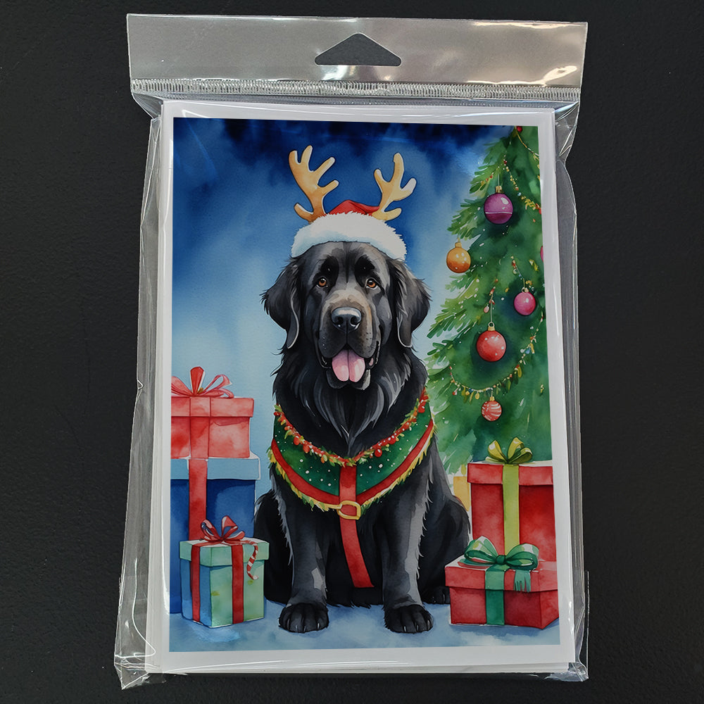 Newfoundland Christmas Reindeer Greeting Cards Pack of 8 Blank Cards with Envelopes Whimsical A7 Size 5x7
