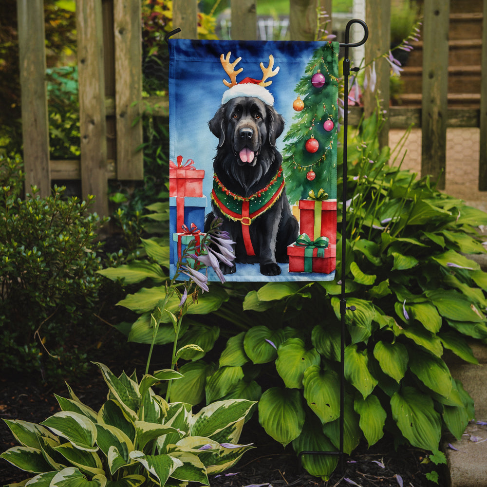 Newfoundland Christmas Reindeer Garden Flag Mailbox Decorative Yard Banner Outside Patio Artwork for Flower Beds, Garden Size, Multicolor