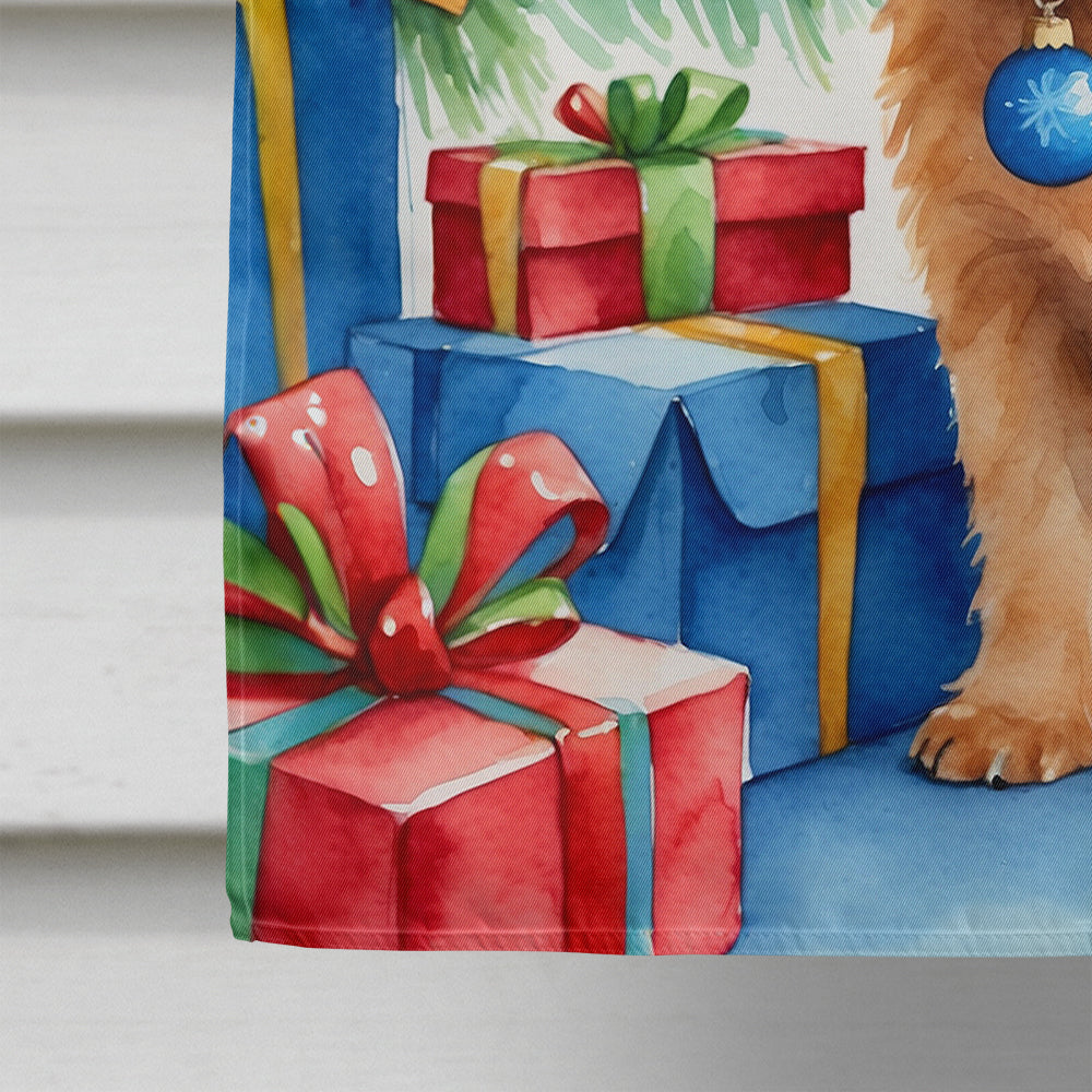 Norfolk Terrier Christmas Reindeer House Flag 28x40 Porch Sleeve Pole Decorative Outside Yard Banner Artwork Wall Hanging, Polyester