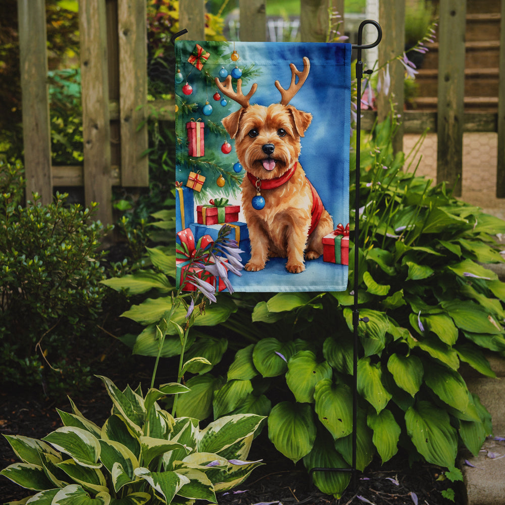 Norfolk Terrier Christmas Reindeer Garden Flag Mailbox Decorative Yard Banner Outside Patio Artwork for Flower Beds, Garden Size, Multicolor