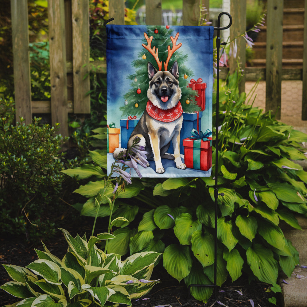 Norwegian Elkhound Christmas Reindeer Garden Flag Mailbox Decorative Yard Banner Outside Patio Artwork for Flower Beds, Garden Size, Multicolor