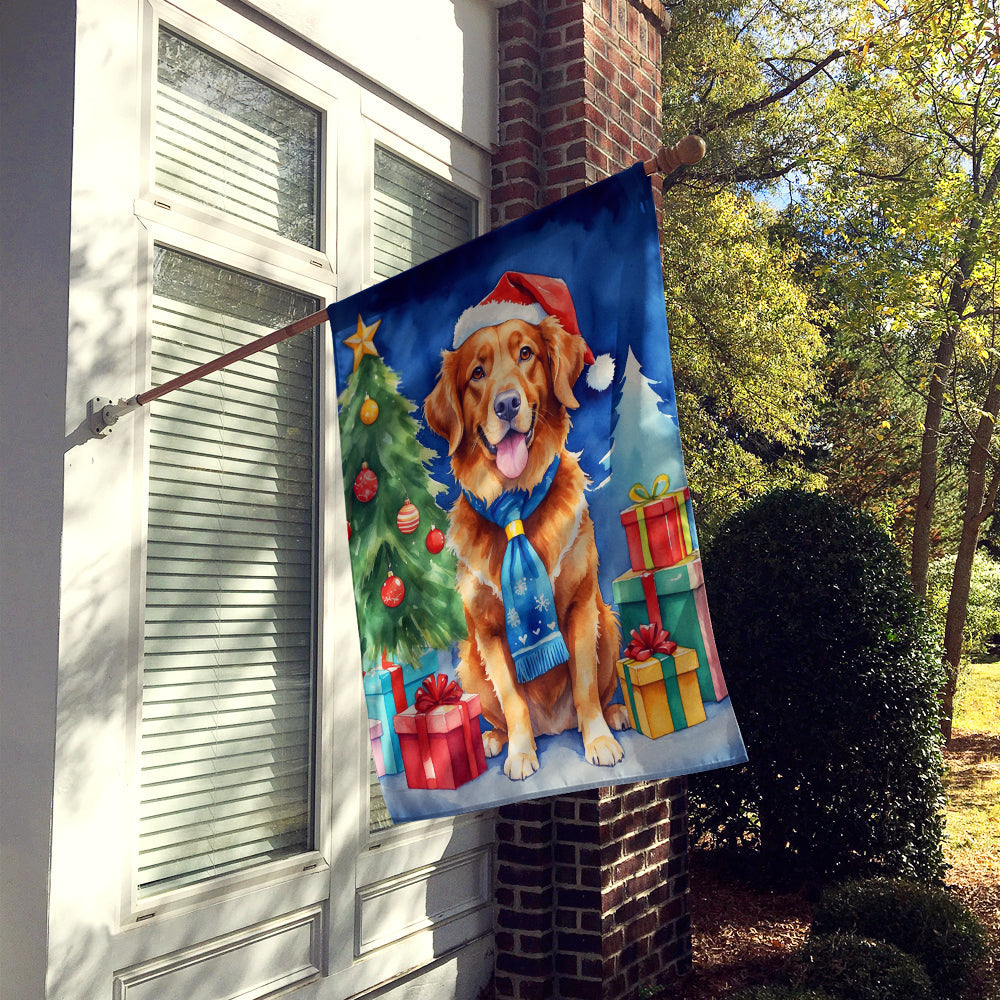 Nova Scotia Duck Tolling Retriever Christmas Reindeer House Flag 28x40 Porch Sleeve Pole Decorative Outside Yard Banner Artwork Wall Hanging, Polyester