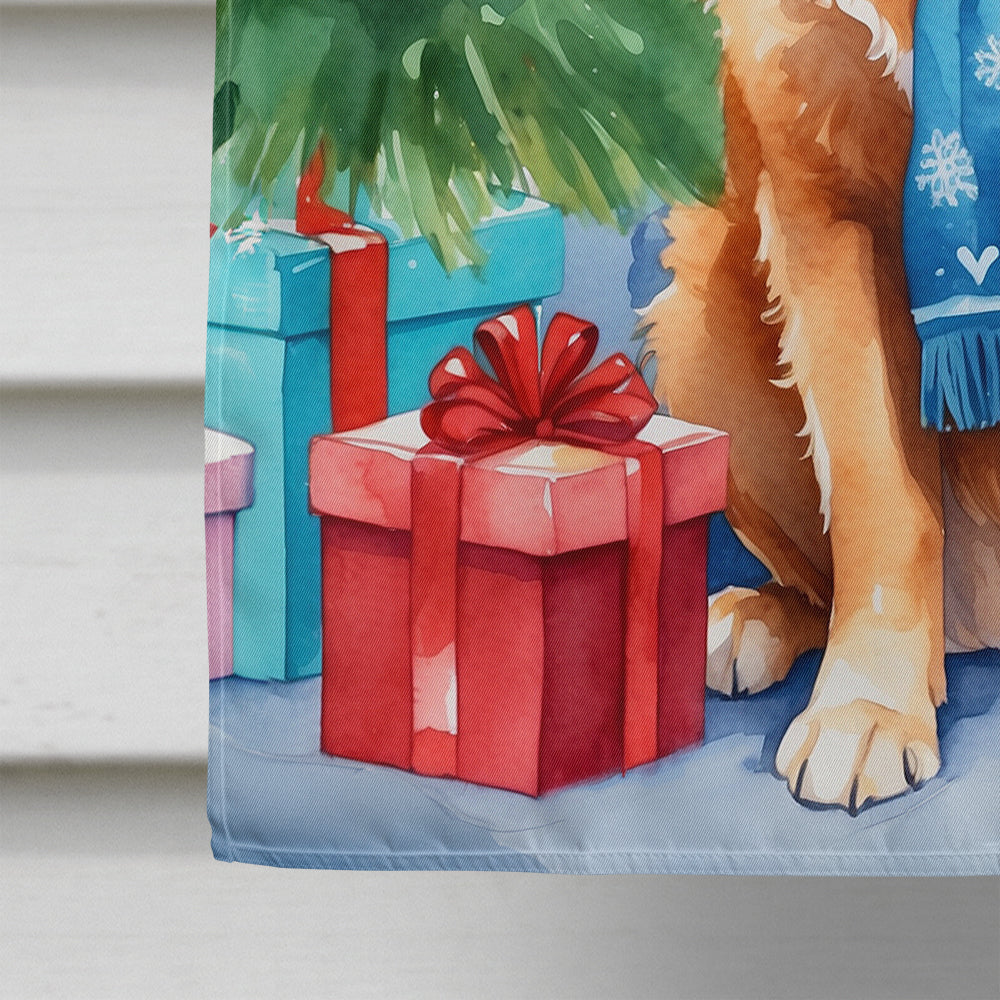 Nova Scotia Duck Tolling Retriever Christmas Reindeer House Flag 28x40 Porch Sleeve Pole Decorative Outside Yard Banner Artwork Wall Hanging, Polyester