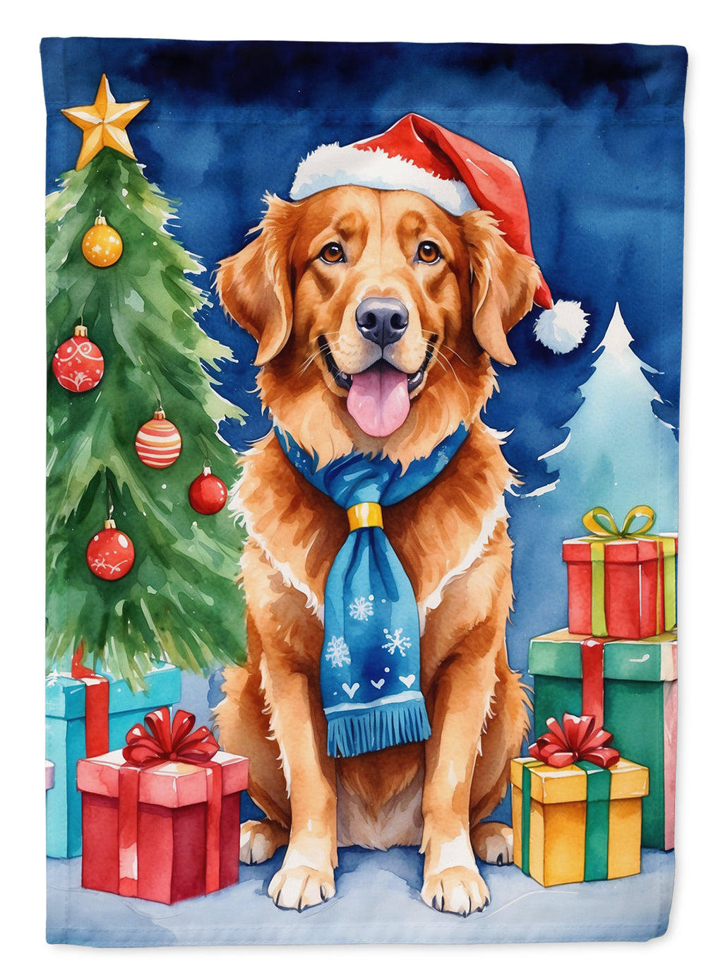 Nova Scotia Duck Tolling Retriever Christmas Reindeer Garden Flag Mailbox Decorative Yard Banner Outside Patio Artwork for Flower Beds, Garden Size, Multicolor