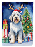 Old English Sheepdog Christmas Reindeer Garden Flag Mailbox Decorative Yard Banner Outside Patio Artwork for Flower Beds, Garden Size, Multicolor