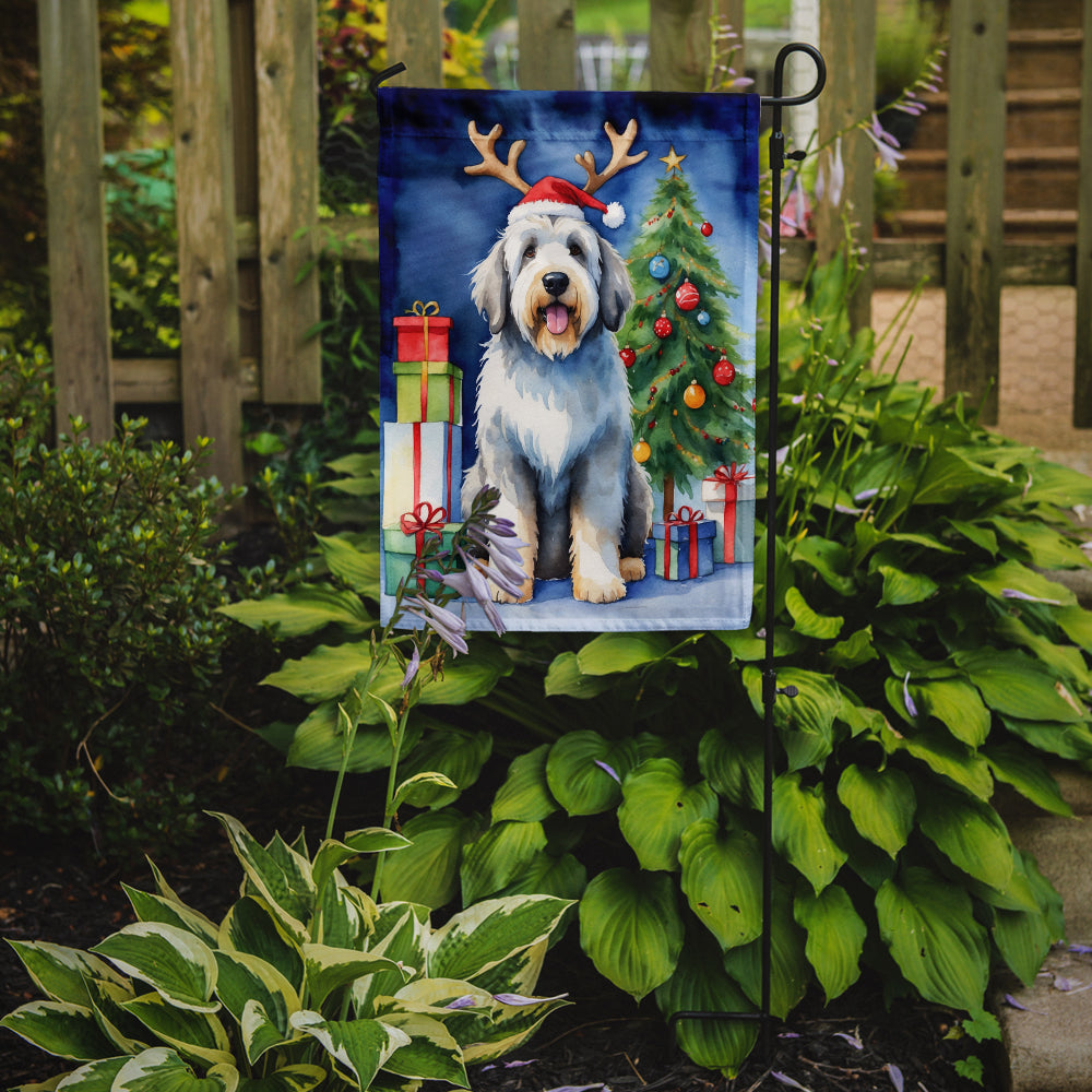 Old English Sheepdog Christmas Reindeer Garden Flag Mailbox Decorative Yard Banner Outside Patio Artwork for Flower Beds, Garden Size, Multicolor