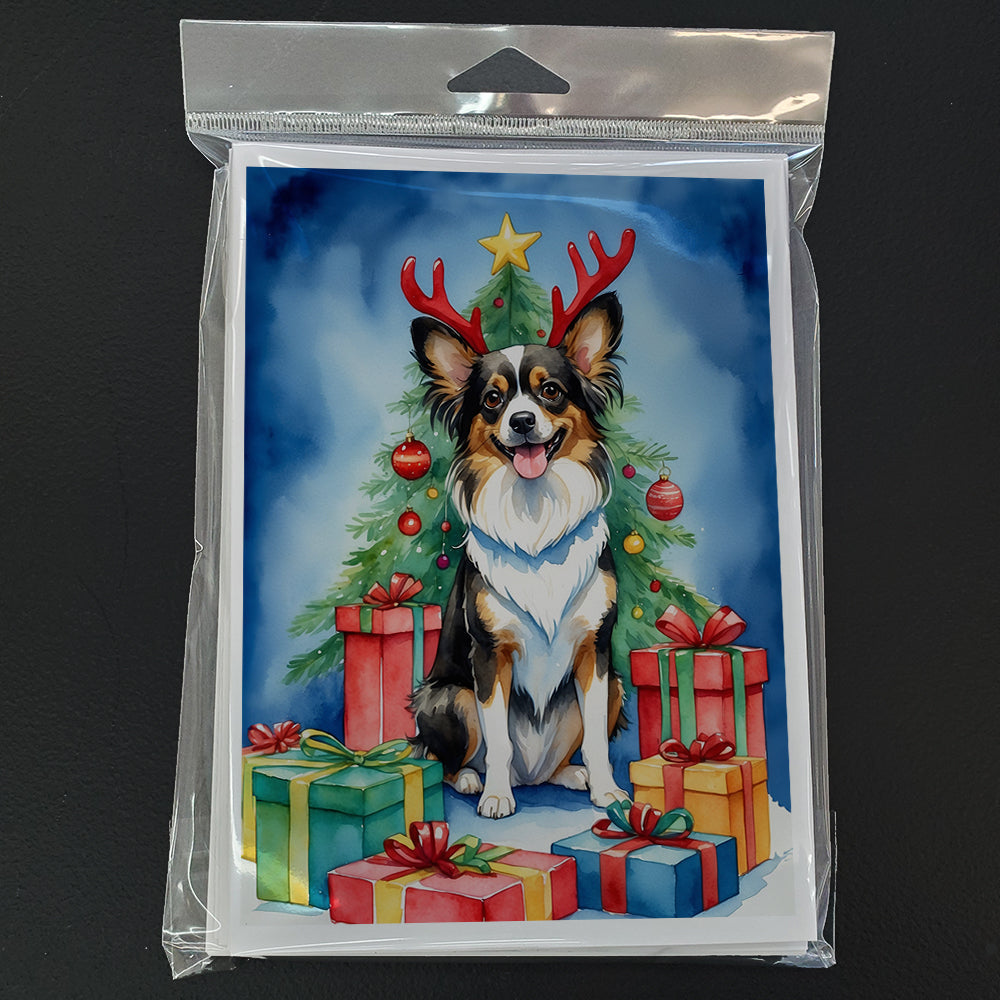 Papillon Christmas Reindeer Greeting Cards Pack of 8 Blank Cards with Envelopes Whimsical A7 Size 5x7