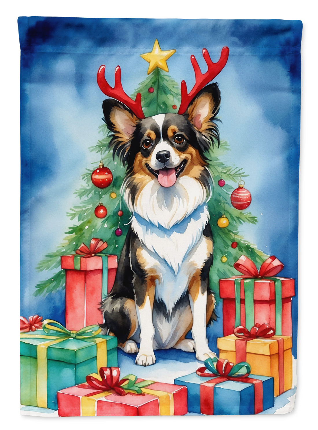 Papillon Christmas Reindeer Garden Flag Mailbox Decorative Yard Banner Outside Patio Artwork for Flower Beds, Garden Size, Multicolor
