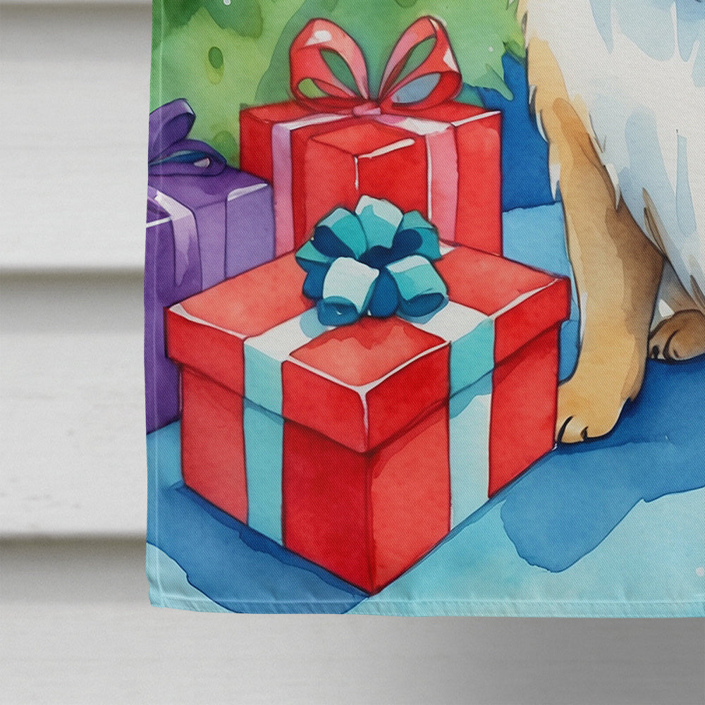 Pekingese Christmas Reindeer House Flag 28x40 Porch Sleeve Pole Decorative Outside Yard Banner Artwork Wall Hanging, Polyester
