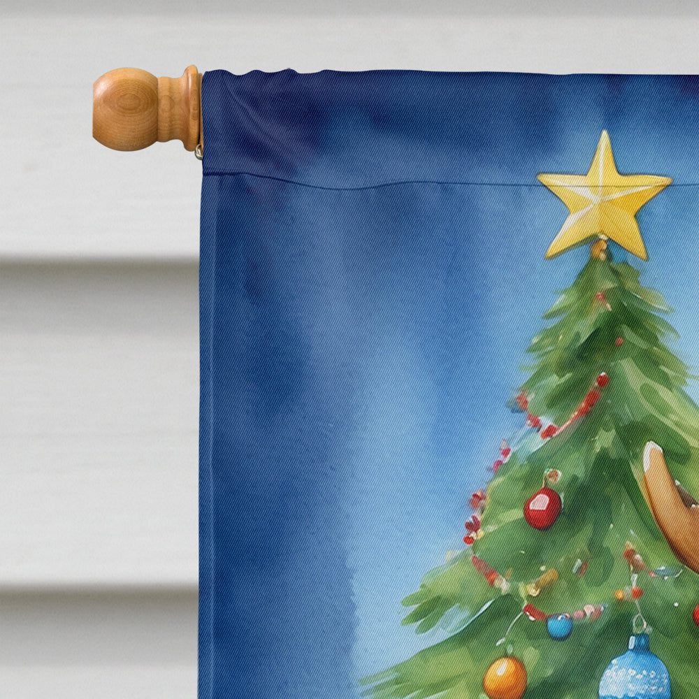 Pit Bull Terrier Christmas Reindeer House Flag 28x40 Porch Sleeve Pole Decorative Outside Yard Banner Artwork Wall Hanging, Polyester