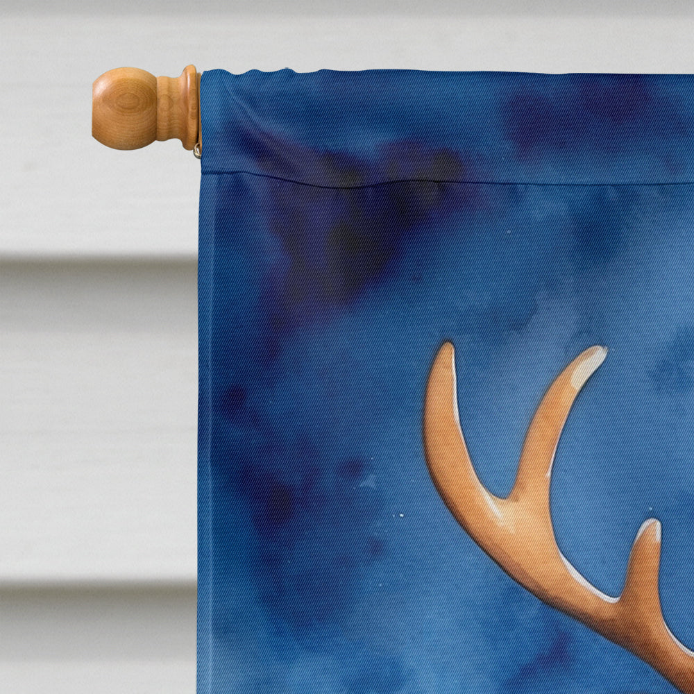 Pit Bull Terrier Christmas Reindeer House Flag 28x40 Porch Sleeve Pole Decorative Outside Yard Banner Artwork Wall Hanging, Polyester