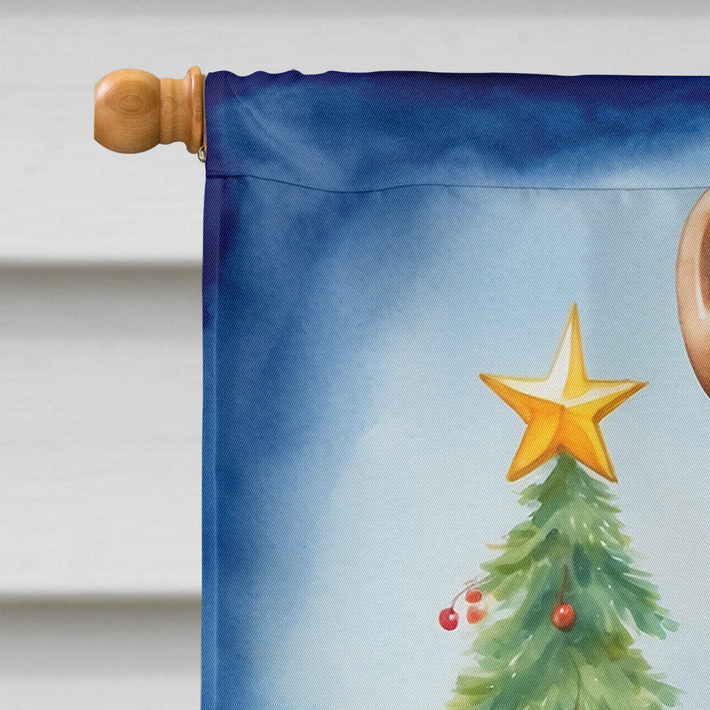 Pointer Christmas Reindeer House Flag 28x40 Porch Sleeve Pole Decorative Outside Yard Banner Artwork Wall Hanging, Polyester