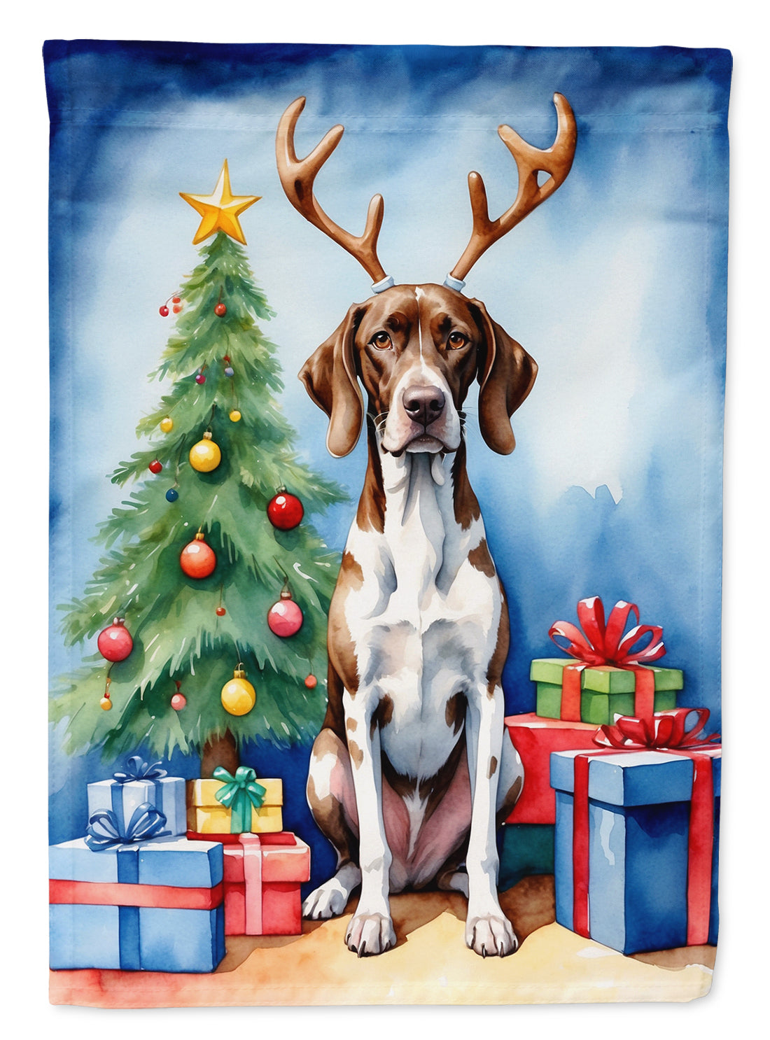 Pointer Christmas Reindeer Garden Flag Mailbox Decorative Yard Banner Outside Patio Artwork for Flower Beds, Garden Size, Multicolor