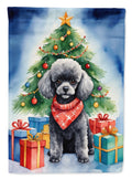 Black Toy Poodle Christmas Reindeer Garden Flag Mailbox Decorative Yard Banner Outside Patio Artwork for Flower Beds, Garden Size, Multicolor