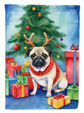 Pug Christmas Reindeer Garden Flag Mailbox Decorative Yard Banner Outside Patio Artwork for Flower Beds, Garden Size, Multicolor