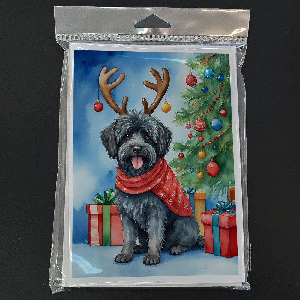 Puli Christmas Reindeer Greeting Cards Pack of 8 Blank Cards with Envelopes Whimsical A7 Size 5x7