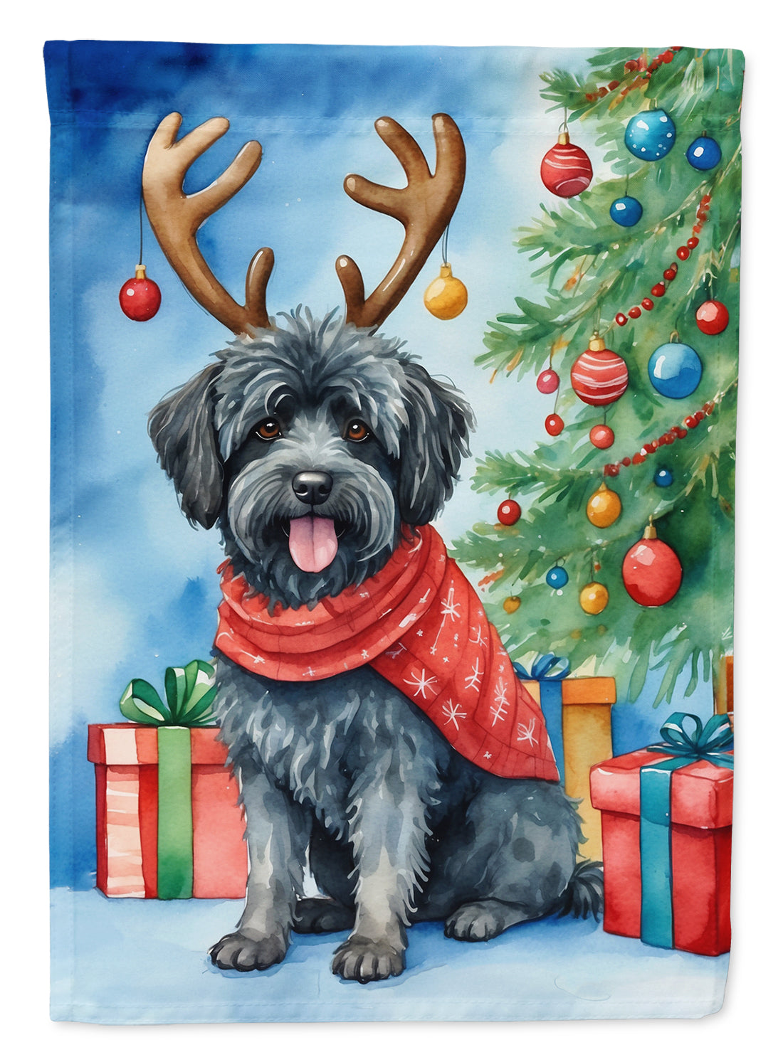 Puli Christmas Reindeer Garden Flag Mailbox Decorative Yard Banner Outside Patio Artwork for Flower Beds, Garden Size, Multicolor