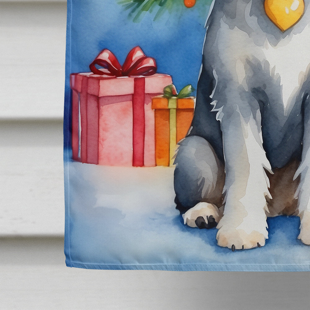 Schnauzer Christmas Reindeer House Flag 28x40 Porch Sleeve Pole Decorative Outside Yard Banner Artwork Wall Hanging, Polyester