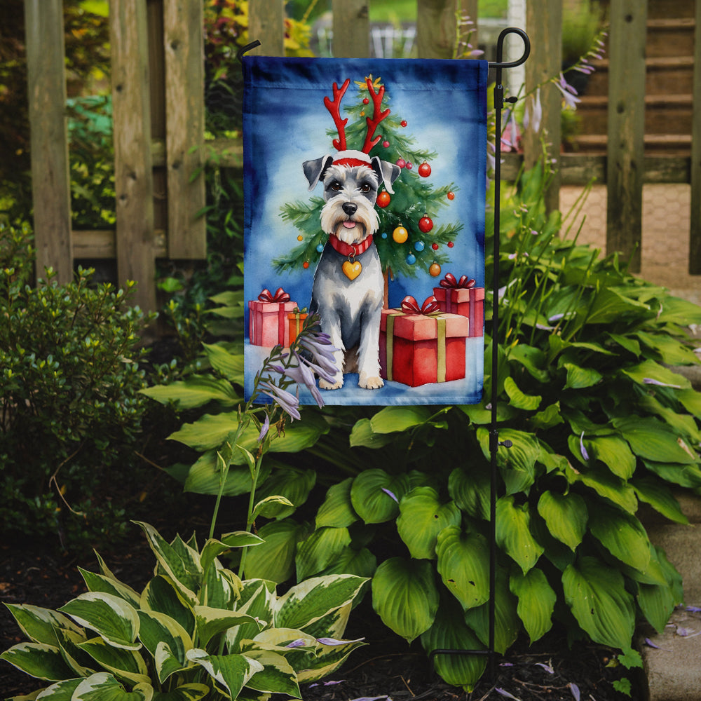 Schnauzer Christmas Reindeer Garden Flag Mailbox Decorative Yard Banner Outside Patio Artwork for Flower Beds, Garden Size, Multicolor