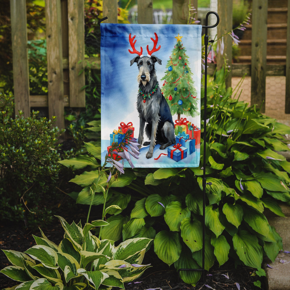 Scottish Deerhound Christmas Reindeer Garden Flag Mailbox Decorative Yard Banner Outside Patio Artwork for Flower Beds, Garden Size, Multicolor