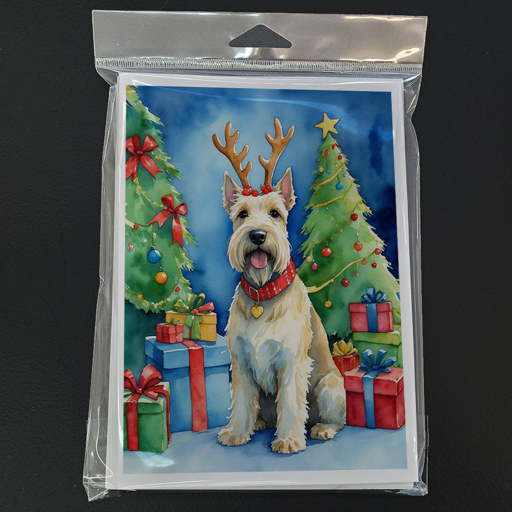 Scottish Terrier Christmas Reindeer Greeting Cards Pack of 8 Blank Cards with Envelopes Whimsical A7 Size 5x7