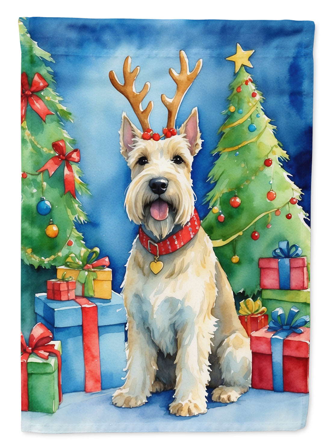 Scottish Terrier Christmas Reindeer Garden Flag Mailbox Decorative Yard Banner Outside Patio Artwork for Flower Beds, Garden Size, Multicolor